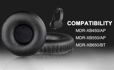 SOULWIT Protein Leather Earpads Replacement for Sony MDR-XB450, XB550 ...