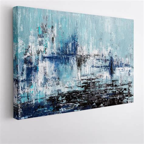 Blue Abstract Art Canvas Print, Abstract Expressionism Wall Art Décor ...