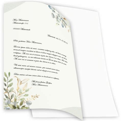 Stationery motif-paper sets Flowers & Petals Green Branches Stationer