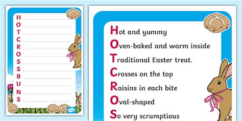 Hot Cross Buns Acrostic Poem Example - Twinkl