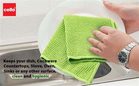 Kleeno by Cello Microfiber Dish Cloth Green Pack of 2 : Amazon.in: Home ...