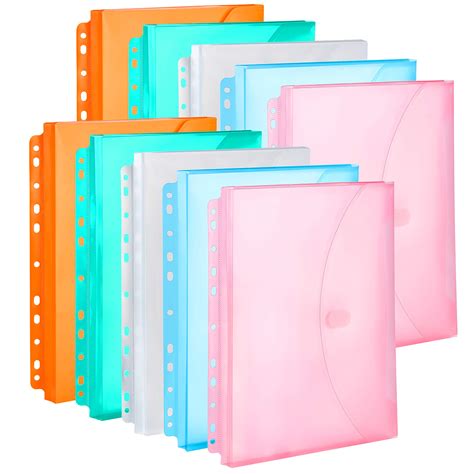 Snapklik.com : 10 Pack Assorted Color Expandable Poly Binder Pocket, 3/ ...