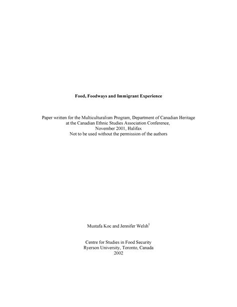 Fsgsgsgdgdgsggsgsuus - Food, Foodways and Immigrant Experience Paper ...