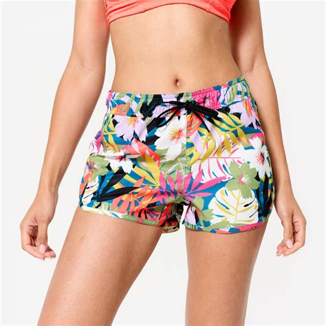Women's Surfing Boardshorts with Print – Tini - Khaki - Olaian - Decathlon