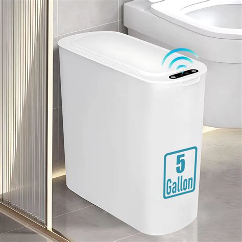 5 Gallon Motion Senor Bathroom Trash Can with Lid, Automatic Garbage ...