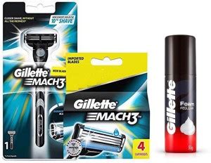 Gillette Mach 3 Kit Cartridges Blade With Razor (5 Cartridges + 1 Razor ...