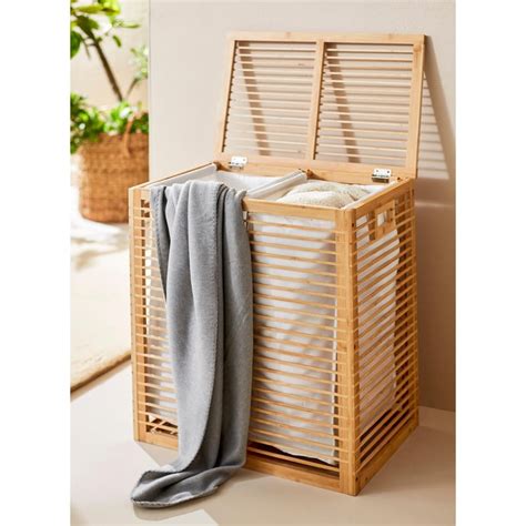 Buy Omnia Bamboo Laundry Basket from Home Centre at just INR 7999.0