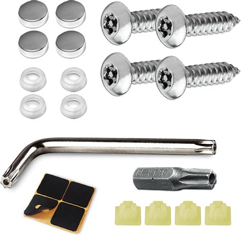 Amazon.com: 4 Set Black Anti Theft License Plate Screws Kits, Rustproof ...