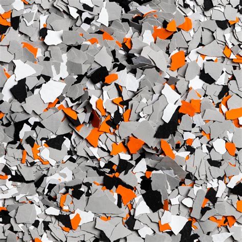 Epoxy Flake Flooring in Ashen Orange Flake by Epoxy Flooring Co