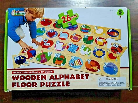 26 Piece Wooden English Alphabet Floor Puzzle By First Learning ...