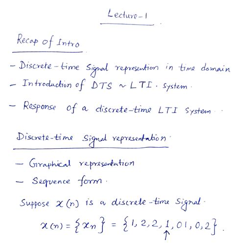 Digital Signal Processing till dtft - Lecture-I Recop of Intro Discrete ...