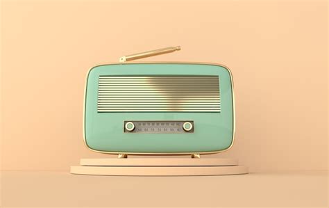 Vintage style radio receiver on podium | Premium Photo