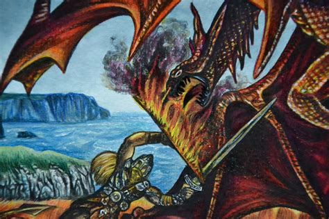 Creativity of Fià: Beowulf and the dragon: disegno definitivo