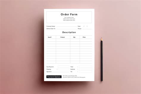 Image result for Order Form Layout