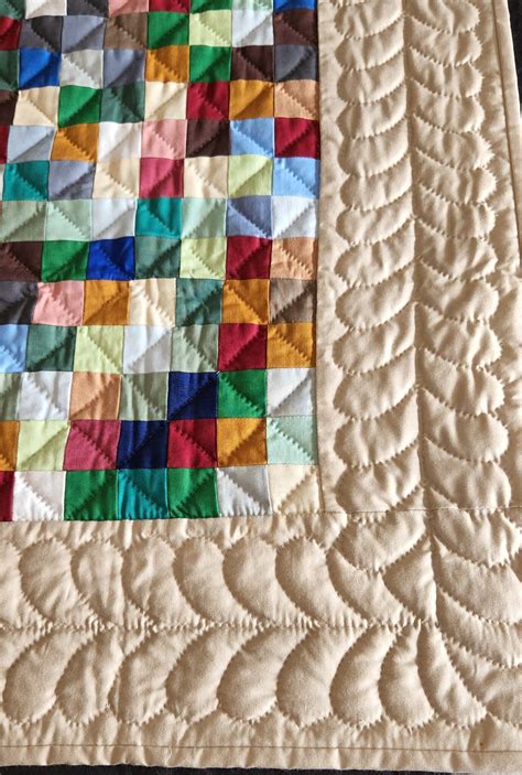 Indiana Amish Multi and Natural Hit or Miss Quilt | Indiana Amish Quilts