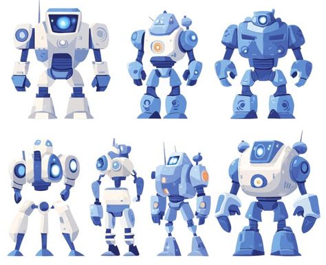 Stock illustrations of cartoon robots cyborg machines Illustrations of robotics and technology ...