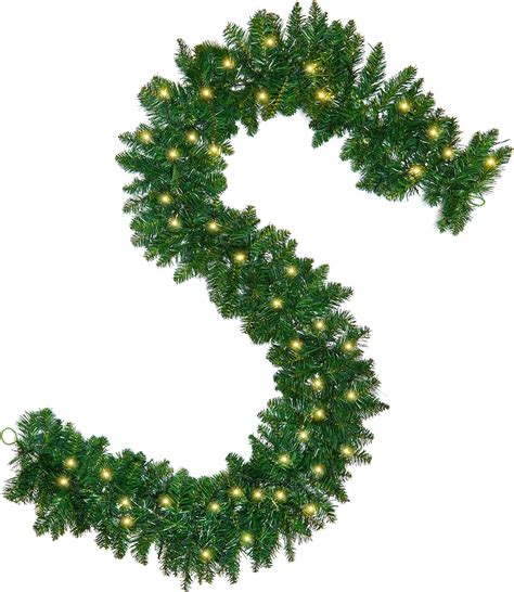 Amazon.com: 9FT Green Christmas Garland, Christmas Mantle Light up ...