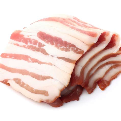 Premium AI Image | Streaky pork isolated on white background