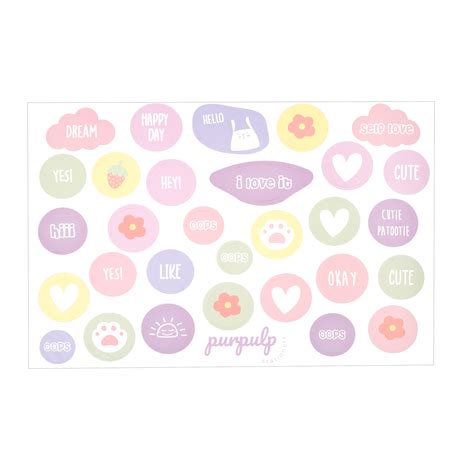 Sticker Pack - Blush Buttons – Purpulp Stationery