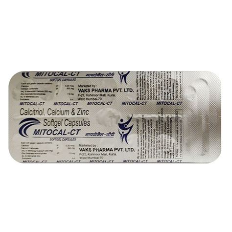 Mitocal-CT Softgel Capsule 15's Price, Uses, Side Effects, Composition ...