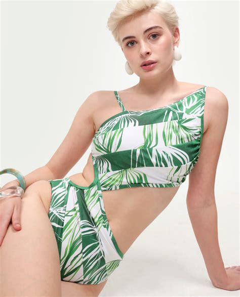 Rareism Women'S Daph Green Poly Lycra Fabric Sleeveless Asymmetric Neck ...