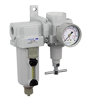PneumaticPlus SAU420T-N04G-MEP Air Filter Regulator Combo 1/2" NPT -T ...