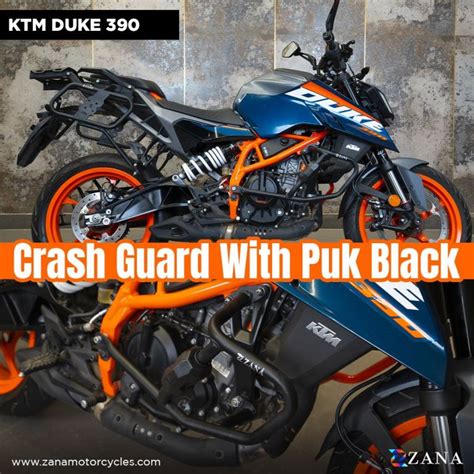 ZANA Crash guard with slider puck in black color for KTM Duke 390/250 ...