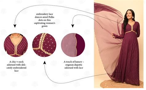 FIORRA Women's Wine Georgette Printed Gown with Dupatta SET0129 ...