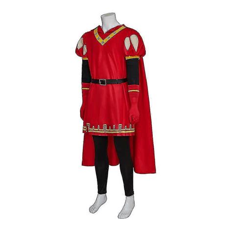 Shrek Lord Farquaad Costume Men's Farquaad Outfits Red Cloak Wear Hat ...
