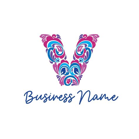 Premium Vector | V Floral Letter V Initial Logo design