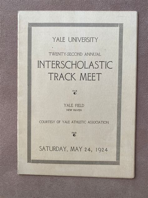 Lot Detail - 1924 Yale Interscholastic Track Meet Official Program