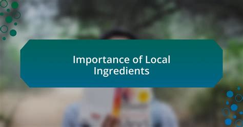 Local Ingredients 的图像结果