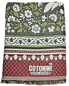 Buy Cotonine Cotton, Single Size Solapur Chaddar Blanket, Multi Color ...