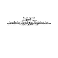 Lecture 9 - Rank of Matrices - Algebra- Engineering Maths - Engineering ...