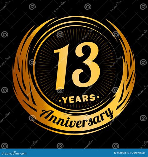 13 Years Anniversary. Elegant Anniversary Design. 13th Logo. Stock ...