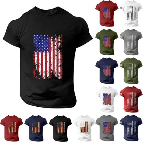 AMXYFBK American Flag Shirts for Men Casual American Flag Graphic ...