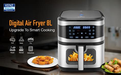 KENT Digital Air Fryer 8L | 1700W | Bake, Grill & Roast | Up to 80% ...