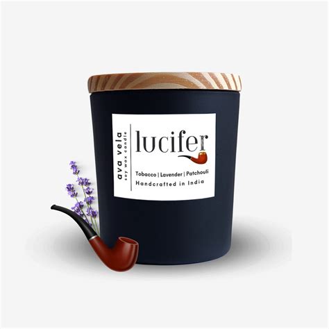 Lucifer (Lavender + Tobacco) Soy Wax Scented Candle 40 Hours Burn Time ...