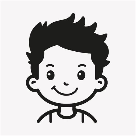Smiling cartoon boy face | Premium AI-generated vector