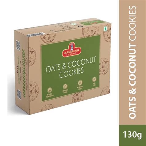 LA Americana Oats & Coconut Cookies 130g, High Fibre & Protein – LA ...