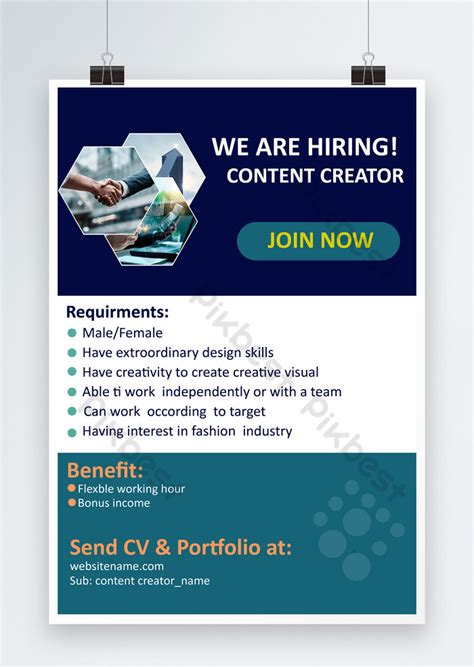 Job Advertisement Flyer Tamplate Design | EPS Free Download - Pikbest