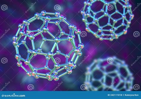 Buckyball, or Buckminsterfullerene Molecule, 3D Illustration Stock Illustration - Illustration ...