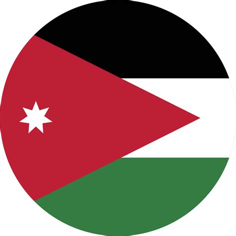 Circle flag of Jordan. 11571512 PNG