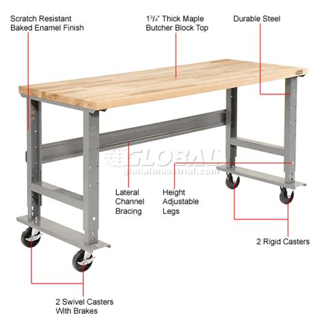 work table with wheels adjustable height - Genesis Kuntz