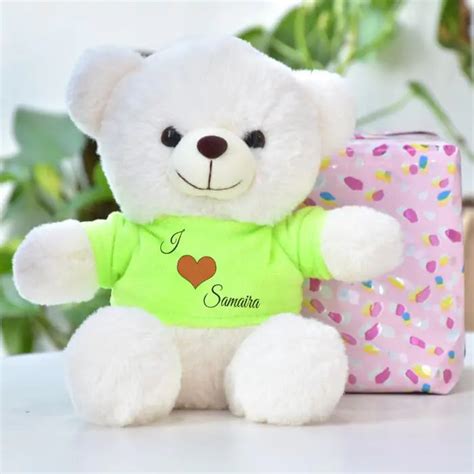 Buy Personalized I Love With Name Printed Teddy Bear for Valentine's ...