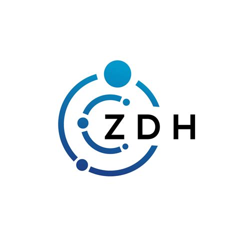 ZDH letter technology logo design on white background. ZDH creative ...