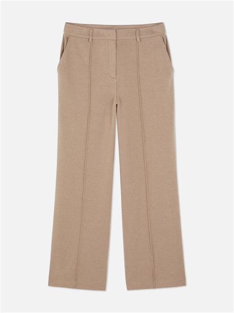 Women's Oatmeal Tailored Straight Leg Trousers | Penneys