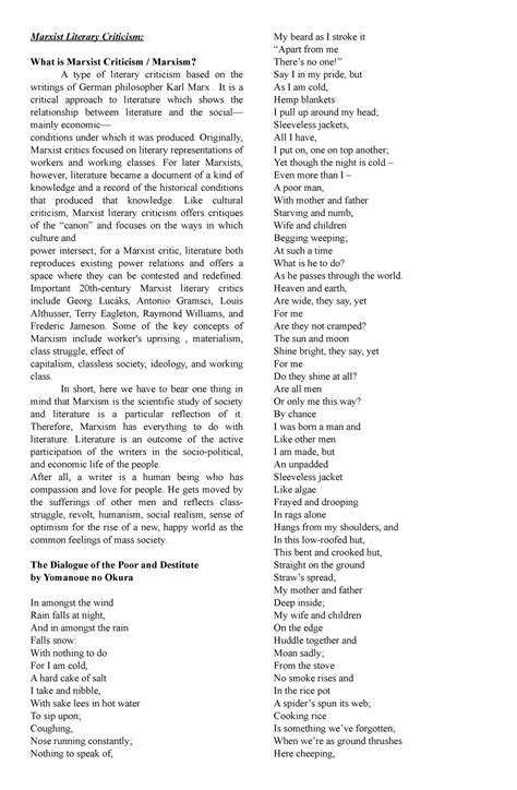Marxist Literary Criticism - Marxist Literary Criticism: What is ...