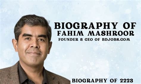 Biography of Fahim Mashroor: Founder & CEO of Bdjobs.com- Entrepreneur