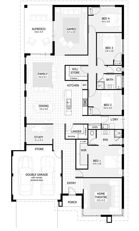 Home designs | Single storey house plans, 4 bedroom house designs, Four ...